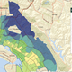 A screenshot of visits to the dentist by neighborhood in Oakland. Dark blue is most regular visits. Image: CDC